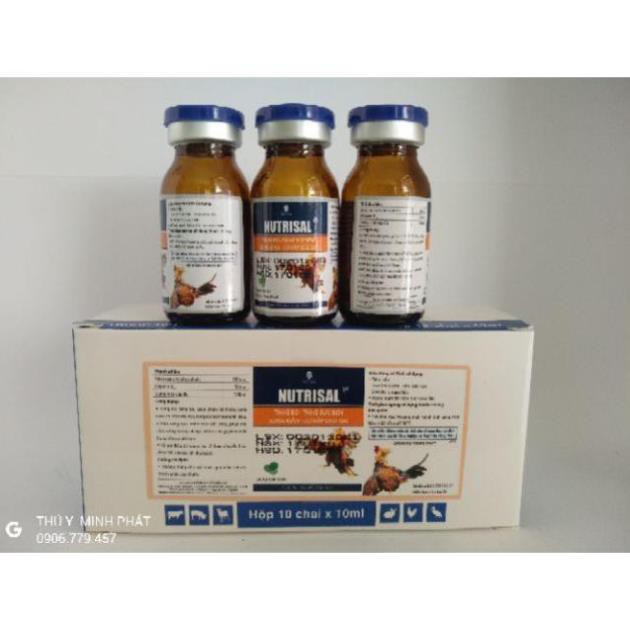 NUTRISAL LỌ 10ML NUÔI TĂNG BO GÀ ĐÁ, VIBOSAL LỌ 10ML TĂNG BO GÀ ĐÁ