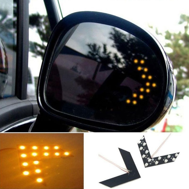 Đèn LED 14SMD Gắn Kính Chiếu Hậu Xe Hơi Hình Mũi Tên