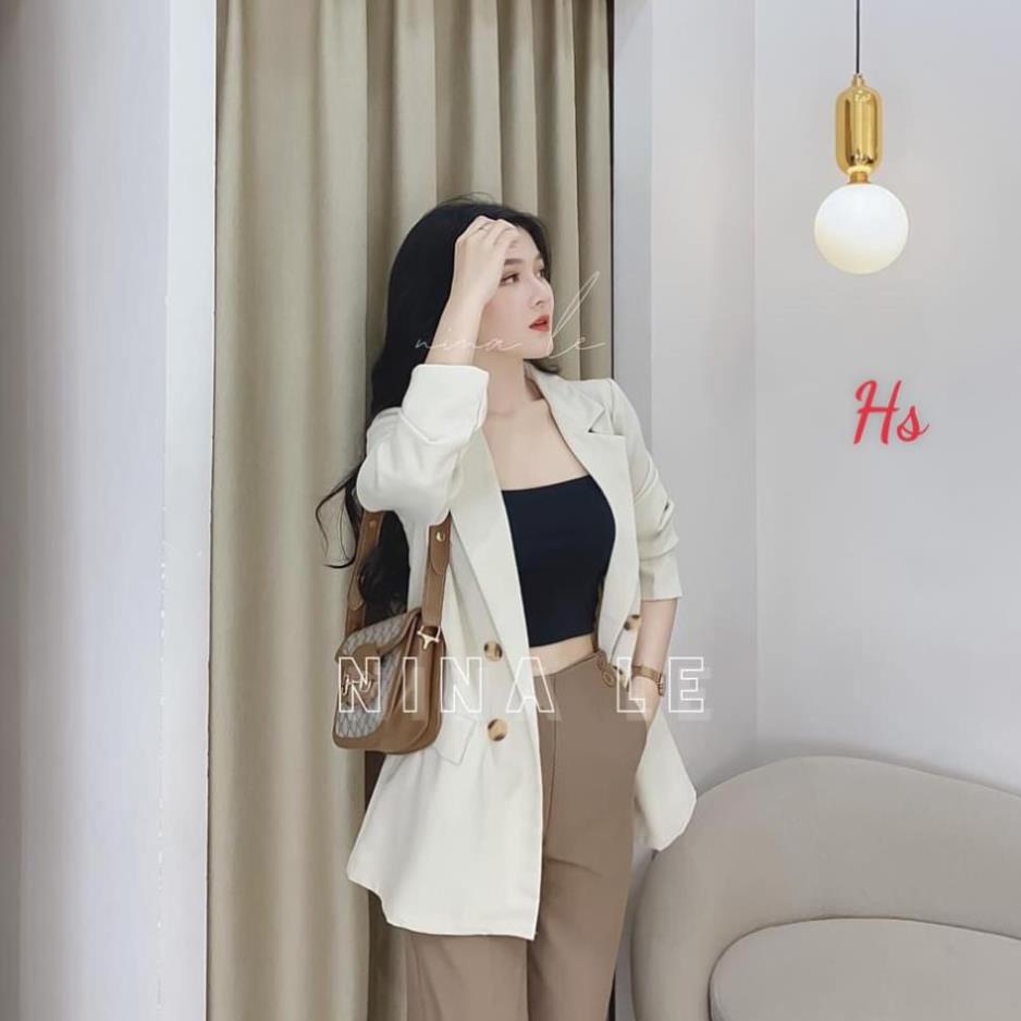 [ VIDEO+ẢNH THẬT ] Áo Blazer Nữ Dài Tay 2 Lớp Mẫu Mới Phong Cách Hàn Quốc Áo Vest Nữ Khoác Ngoài | BigBuy360 - bigbuy360.vn