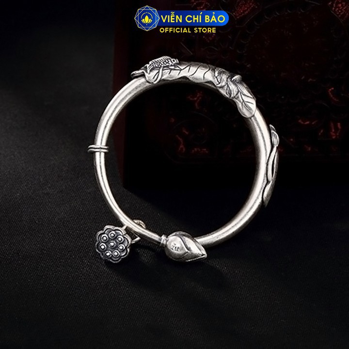 Vòng tay bạc nữ Đài sen cá chép mix charm chất liệu bạc Thái 925 thời trang phụ kiện trang sức Viễn Chí Bảo L100315