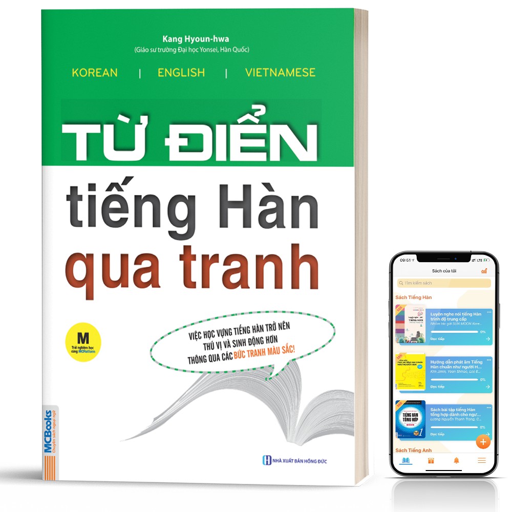 Sách - Từ Điển Tiếng Hàn Qua Tranh Giải Nghĩa Đầy Đủ Ví Dụ Phong Phú - Kèm App Học Online