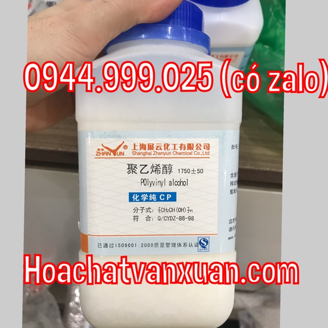 Hoá chất Poly(vinyl alcohol) CAS 9002-89-5 (-CH2CHOH-)n lọ 500g PVA polyvinyl alcohol