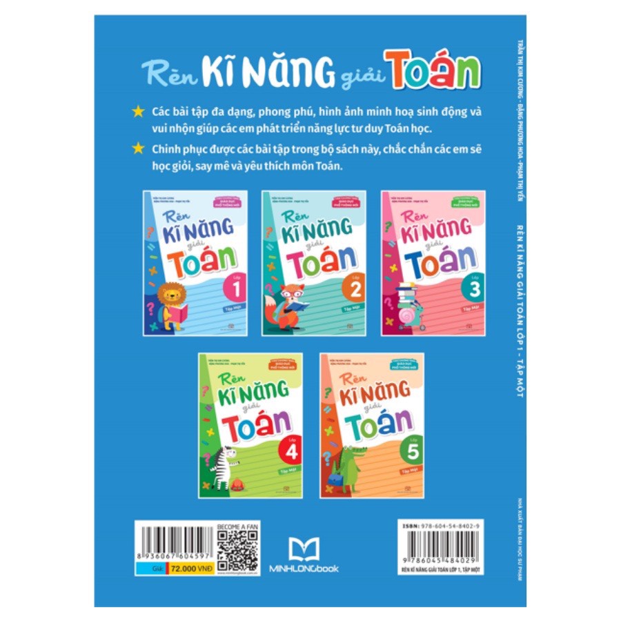 Sách : Rèn Kĩ Năng Giải Toán Lớp 1 - Tập 1