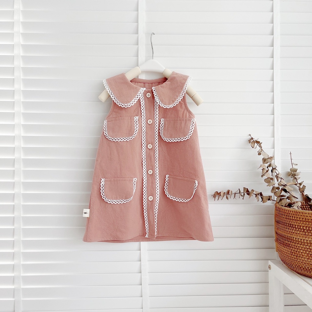 VÁY HÈ SÁT NACH SUÔNG CHỮ A 4 TÚI CHO BÉ GÁI 1-6 TUỔI