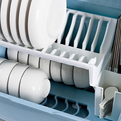 Hộp sấy bát đĩa Giá để dao kéo chén đĩa có nắp đậy Hộp lưu trữ bộ đồ ăn nhà bếp đa chức năng Boron069