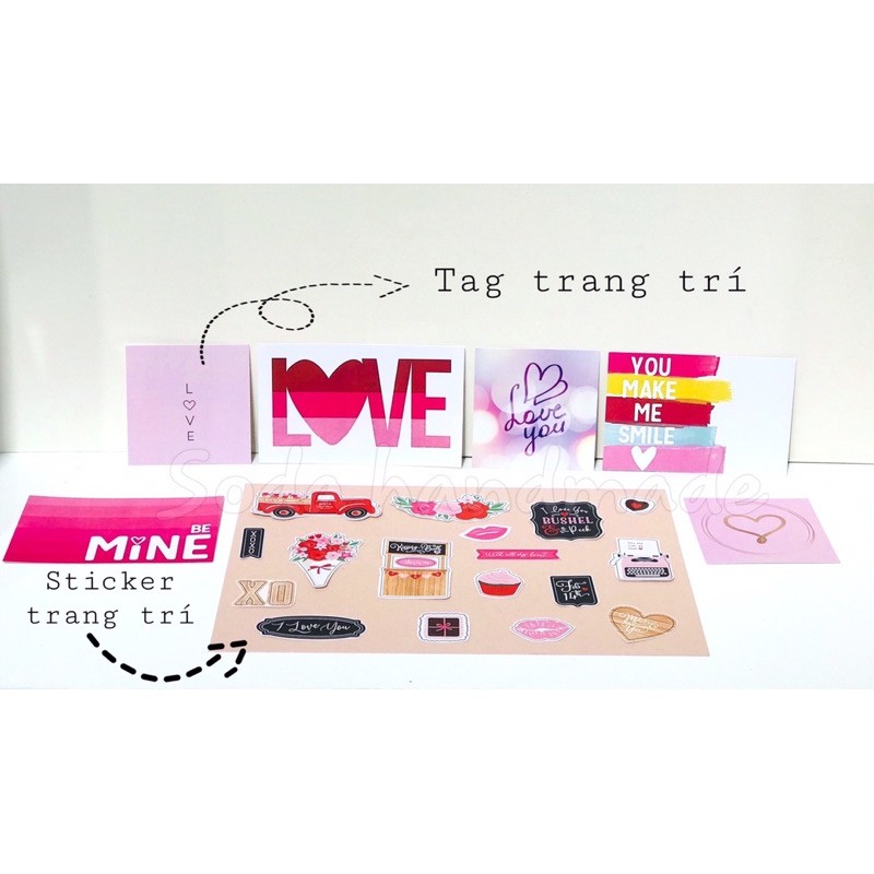 Die cut - Tag trang trí nhiều chủ đề (Dán bằng keo sữa/Băng dính xốp)