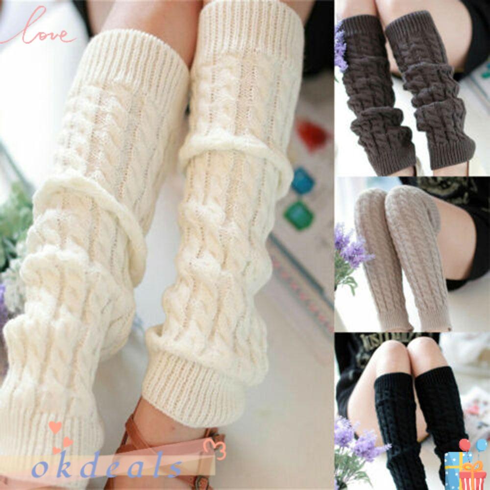 Okdeals Vớ Dệt Kim Dài Bắp Chân Nén Thời Trang Hỗ Trợ Giữ Ấm