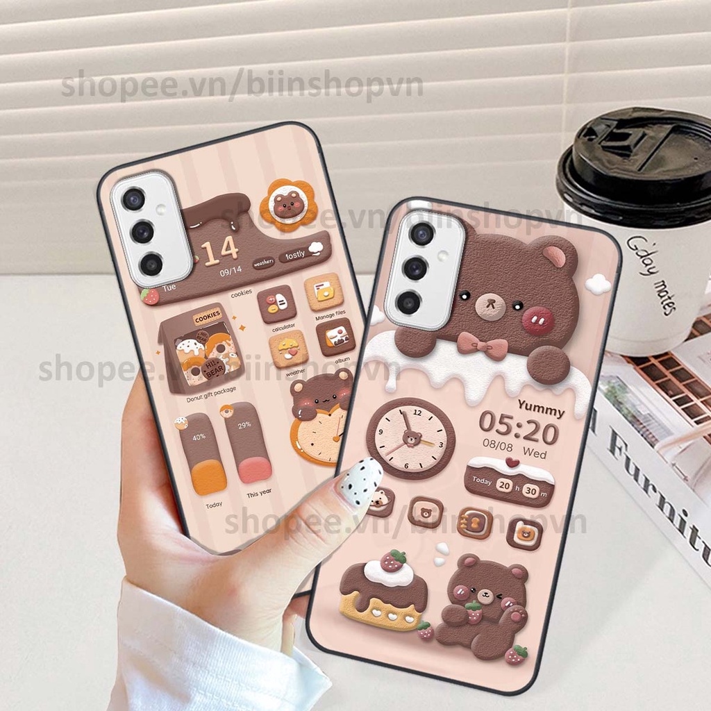 Ốp Samsung M52 5G in 3D icon gấu nổi siêu xinh, siêu đáng yêu, cá tính phong cách