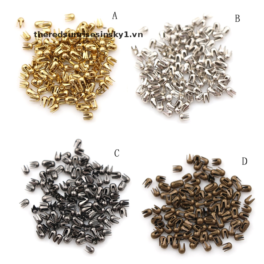 Set 100 nút khóa tròn mini cỡ 2mm trang trí quần áo búp bê