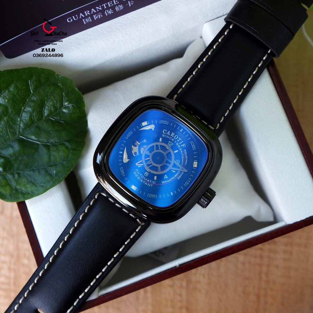 Đồng Hồ Nam Carotif cơ lộ máy cao cấp (style sevenfriday) mẫu màu đen | BigBuy360 - bigbuy360.vn