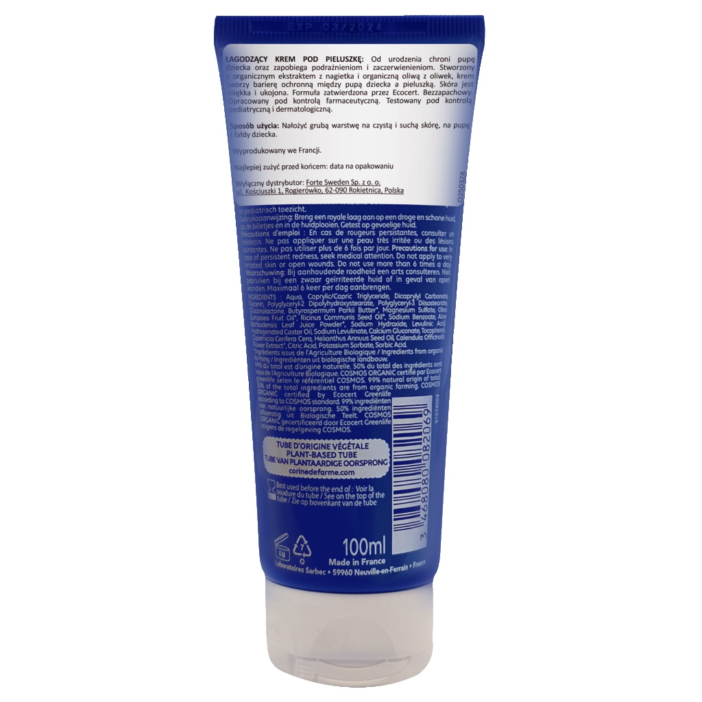 Kem hăm tã cho bé Corine de Farme Nappy Change 100ml