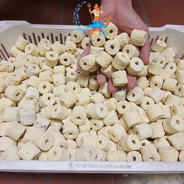 Bao 100g, 500g vật liệu lọc xử lý nước bể cá cảnh sứ viên trụ vàng