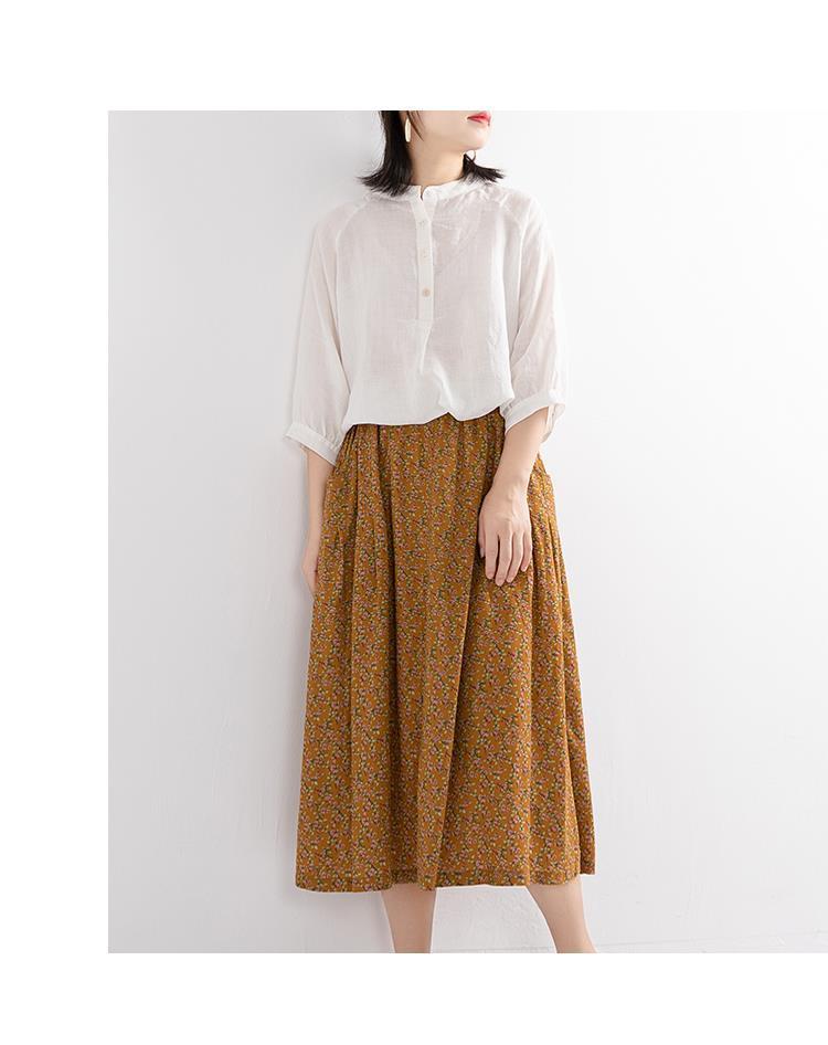 Áo Sơ Mi Cotton Tay Lửng Dáng Rộng Màu Trơn Thời Trang Xuân Hè Hàng Mới 2021 Dành Cho Bạn Nữ