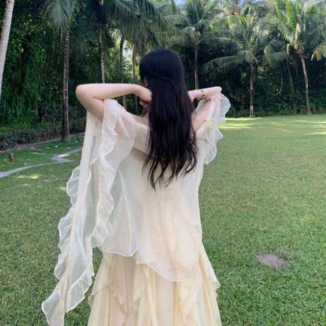 (Order) Choàng khoác công chúa tua rua chất voan