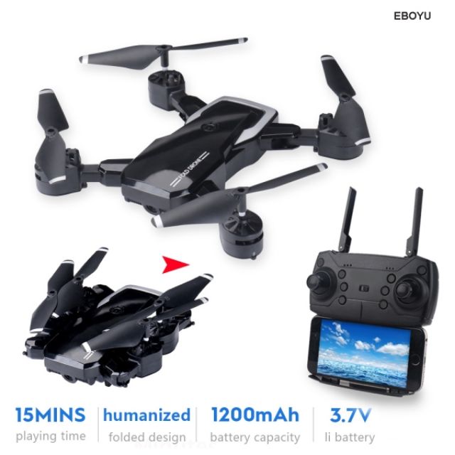 Máy bay điều khiển từ xa Flycam Drone có Camera 4K HD Wifi FPV trực tiếp