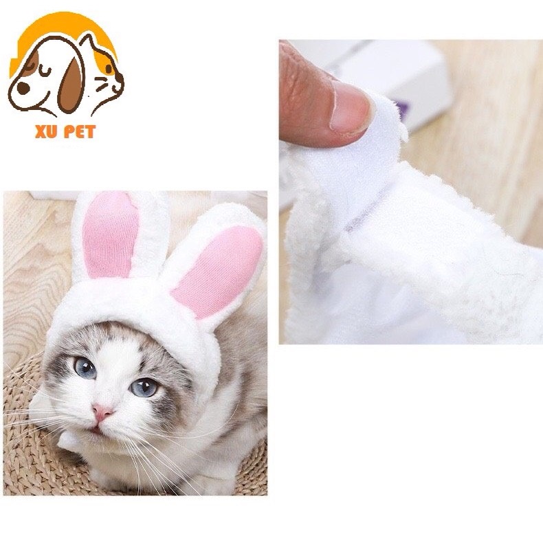 Mũ Tai Thỏ Giữ Ấm Siêu Xinh Giữ Ấm Cho Thú Cưng Có Các Nấc Điều Chỉnh