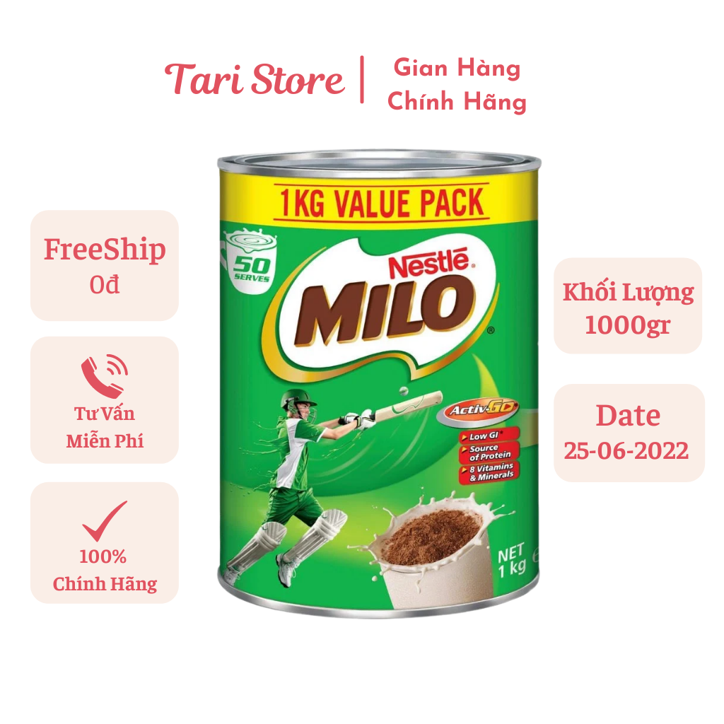 Sữa Milo Úc Hộp 1kg [Date : 08/2022]