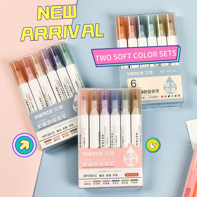 Bộ Bút Highlight Nikki Màu Pastel Hỗ Trợ Ghi Chú Tiện Dụng