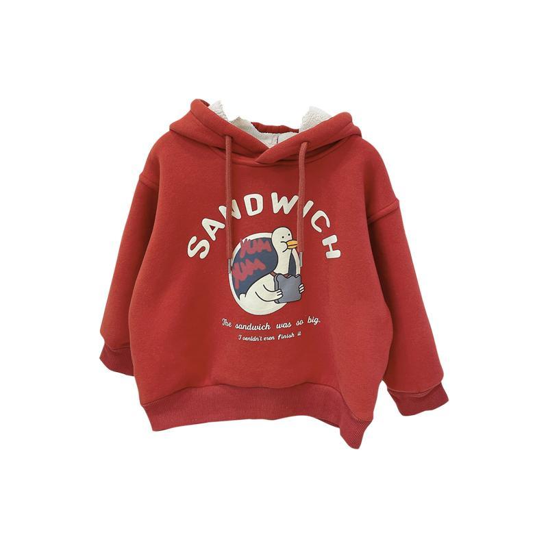 Áo Hoodie Dáng Rộng Màu Đỏ Thời Trang Năm Mới Cho Bé