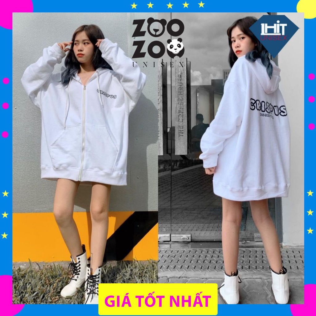 Áo Khoác Nỉ Bông CRISPUS Dây Kéo Form Rộng Unisex (Ảnh Thật)