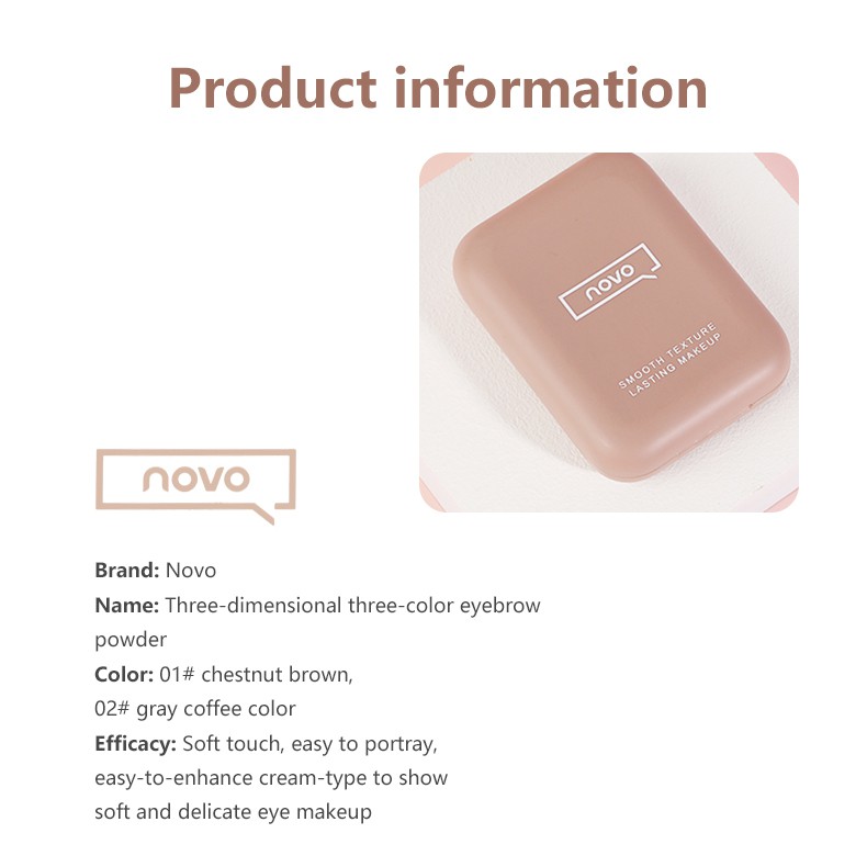 ☀☀☀ (Hàng Mới Về) Bút Kẻ Lông Mày Ba Màu Chống Nước Và Mồ Hôi Novo ☝☝☝ | BigBuy360 - bigbuy360.vn