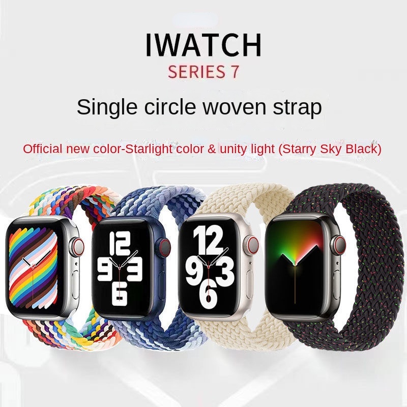 Dây Nylon Bện 44mm 40mm 38mm 42mm 44 mm Cho iWatch serie 3 4 5 SE 6 7 45mm 41mm