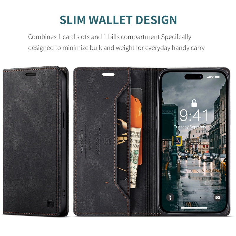 Ốp Điện Thoại Da Ví Lật Từ Tính Có Ngăn Đựng Thẻ Cho IPhone 14 13 12 Mini Pro Max 6s 7 8 Plus