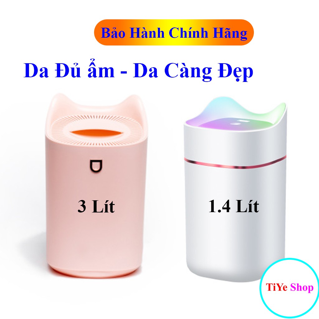 [BH 1 ĐỔI 1 CHÍNH HÃNG] MÁY PHUN SƯƠNG Tạo Độ Ẩm cái Cỡ to có Đèn LED - có Thể Thêm Tinh Dầu PGshop