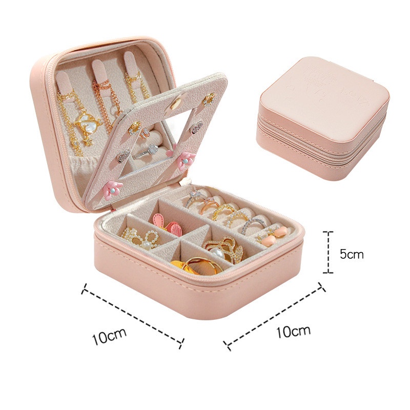 Hộp Đựng Trang Sức Có Gương Nhỏ Gọn Tiện Dụng Ốp