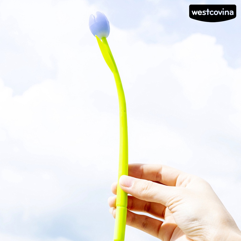 [Hot]✍Set 3 Bút Gel Silicone Hình Hoa Tulip Vui Nhộn Cho Học Sinh