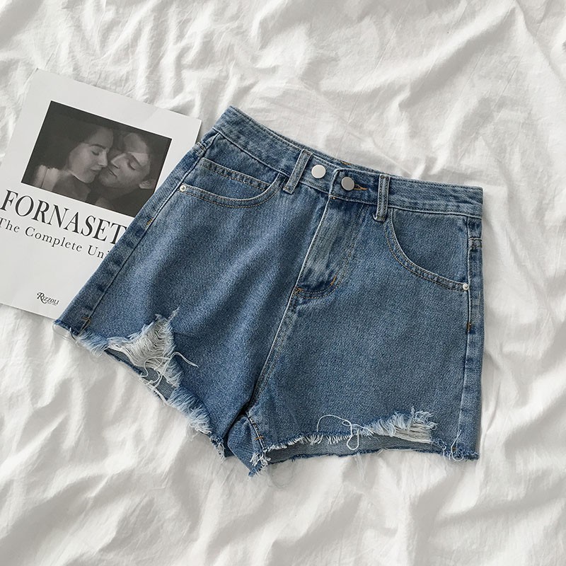 Quần short jean rách 2 khuy cài 99020