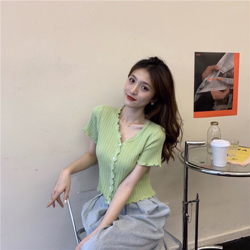 Áo crotop len tím lí lắc