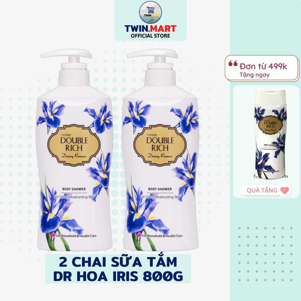 [2 chai] Sữa Tắm Hương Hoa Double Rich 800g Body Shower - Hàn Quốc - hương hoa Iris