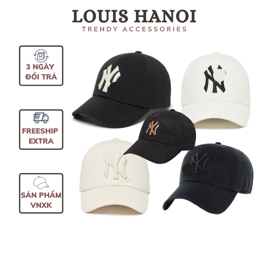 Mũ Nón Lưỡi Trai Trắng Đen Thêu Logo NY, Form Cứng, Chất Kaki Cao Cấp - Nón Kết phong cách Hàn Quốc