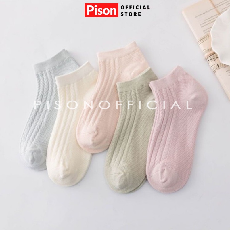 Tất chân cổ cao/ ngắn Pison, vớ Ulzzang Hàn Quốc cute nhiều màu - 01 đôi