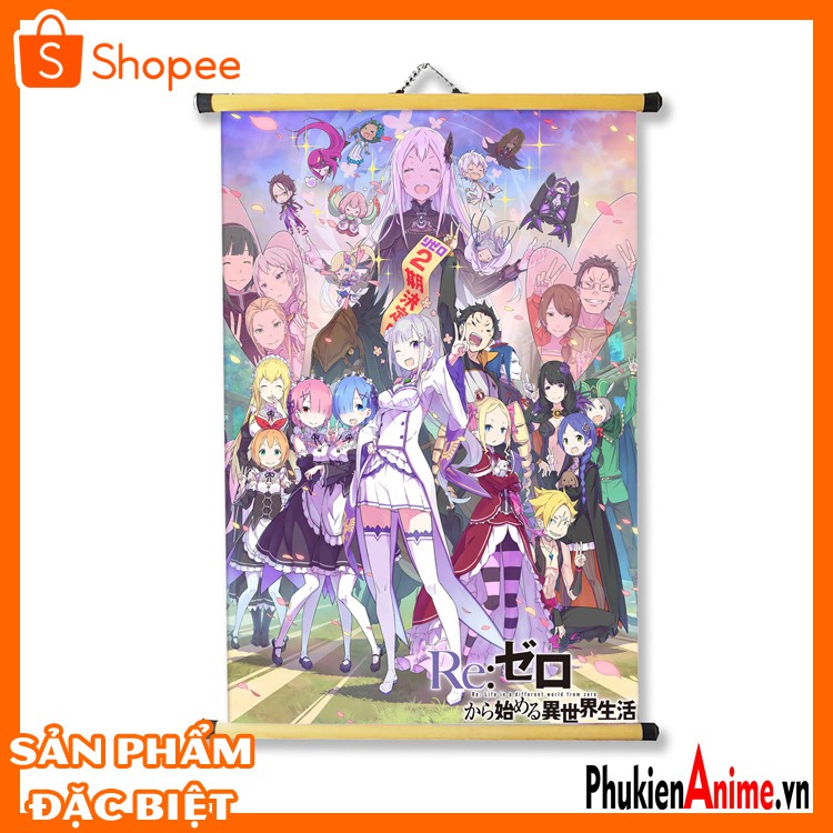 Shop Anime Hcm - Tranh treo vải 40x60 Anime Rezero mẫu 2