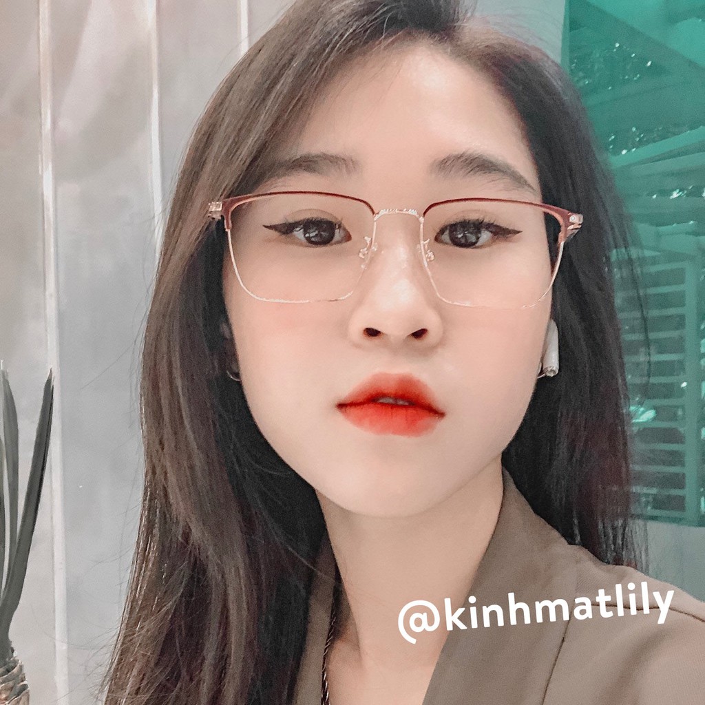 Gọng kính kim loại nam nữ Lilyeyewear mắt vuông thanh mảnh nhẹ nhàng màu sắc thời trang 1031 | BigBuy360 - bigbuy360.vn