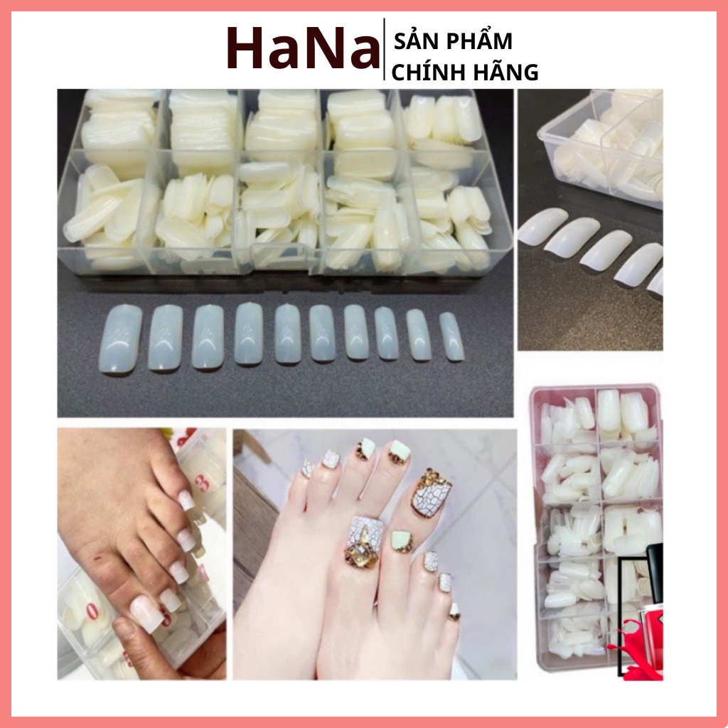 Móng úp chân dài fom chuẩn đủ size,Hộp móng úp chân tay phom đẹp