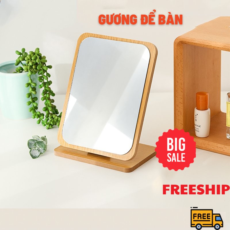 Gương Để Bàn- Gương Gỗ Để Bàn Hàn Quốc - Mila Store