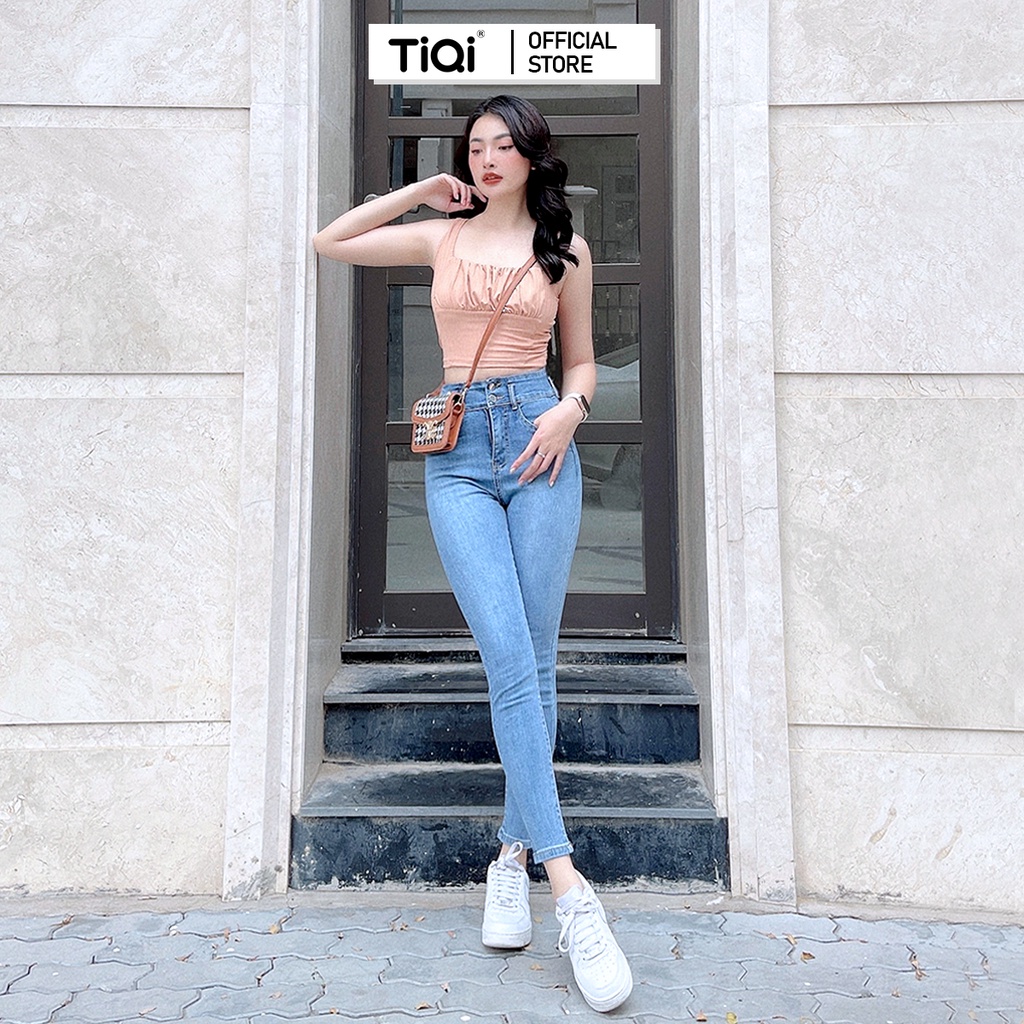 Quần Jean Skinny Nữ Vải Denim Co Giãn Màu Xám TiQi Jean G1-510