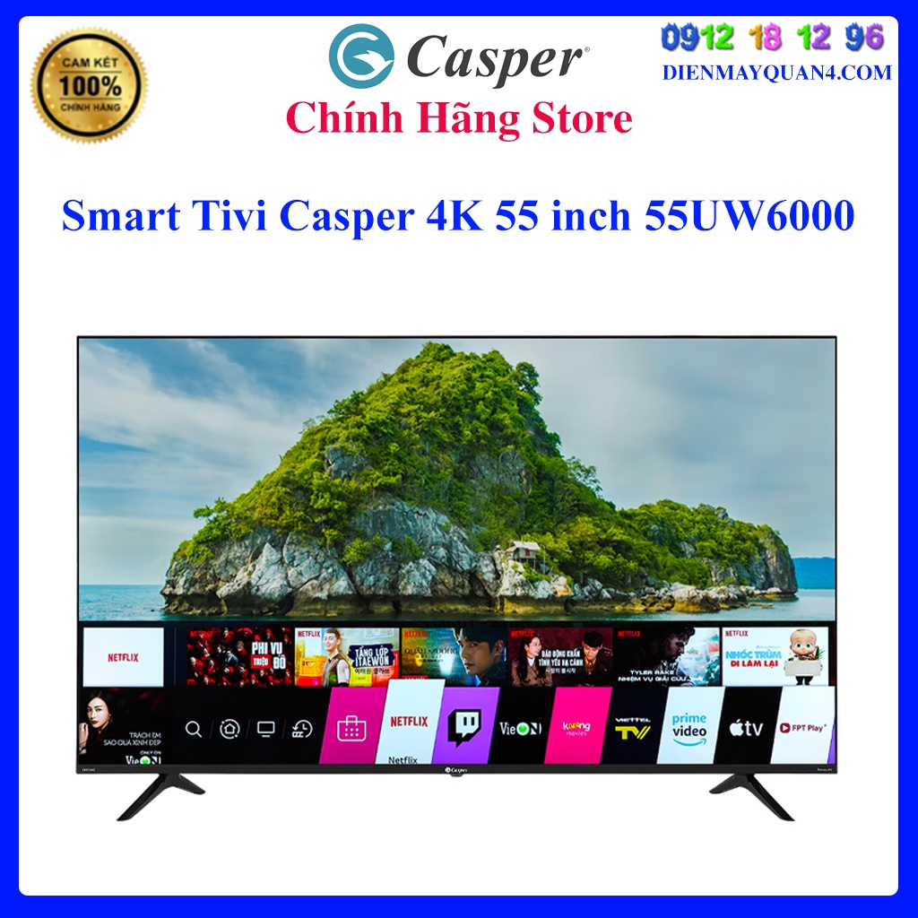 Smart Tivi Casper 4K 55 inch 55UW6000