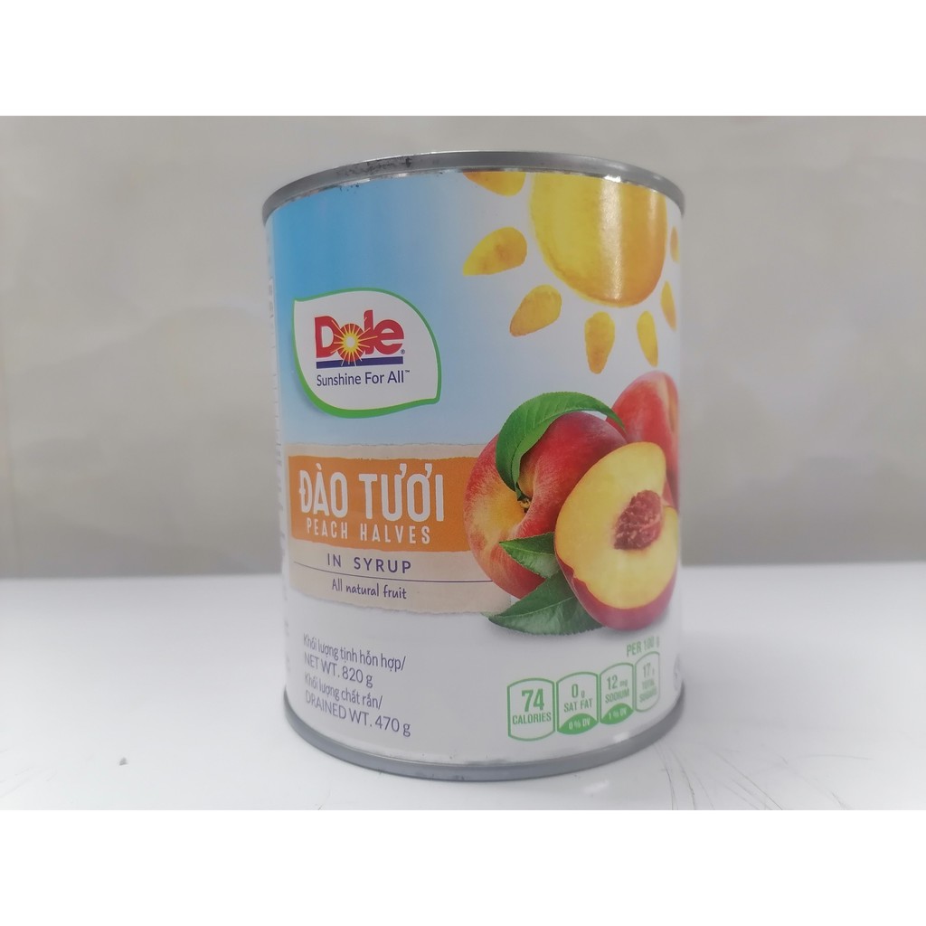 [820g] Đào tươi ngâm si rô [Greece] DOLE Peach Halves in Syrup (tmt-hk)