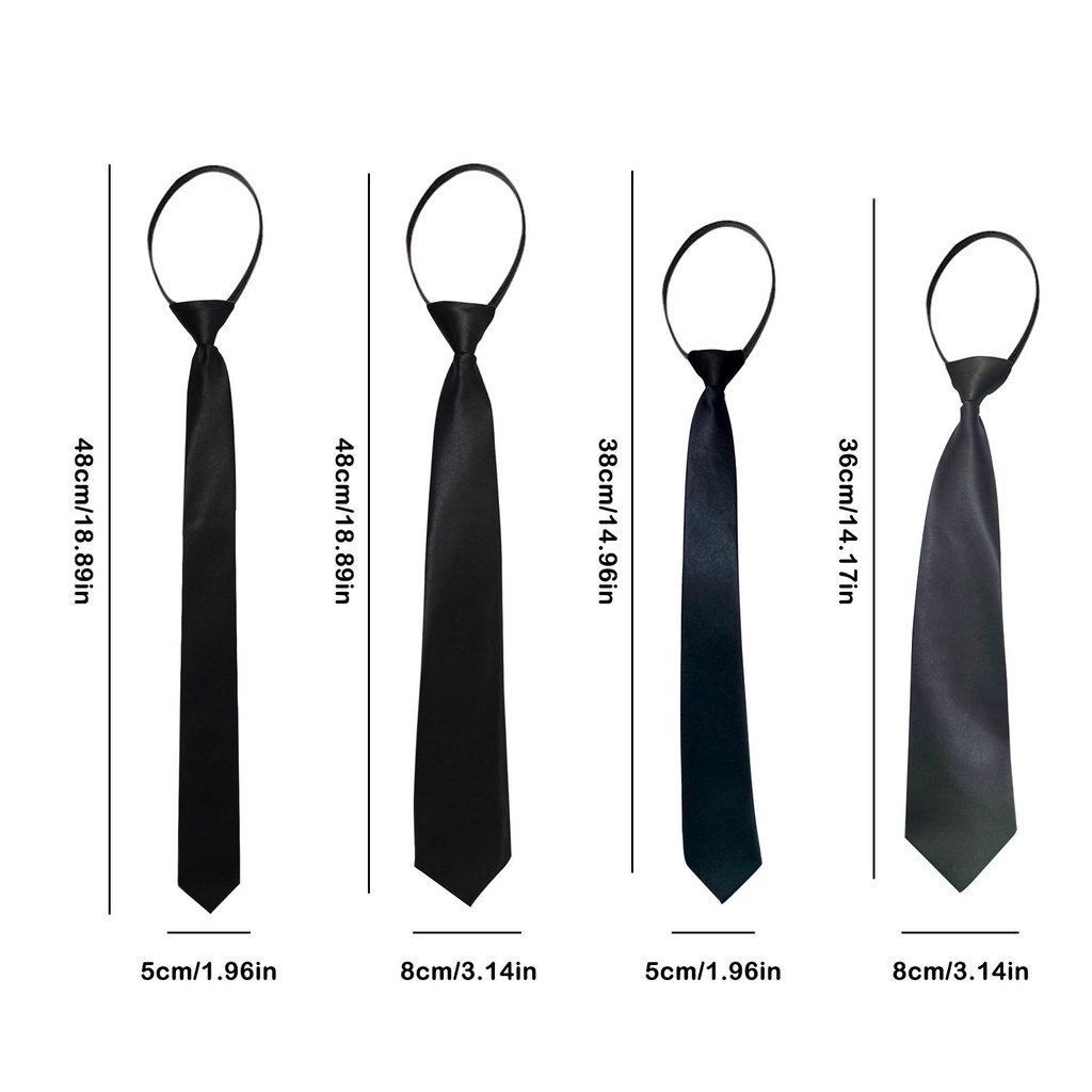 Cà Vạt Nam Nữ Bản Mỏng Màu Đen 5cm/8cm J7I8