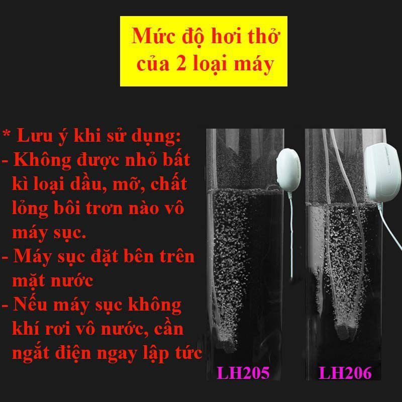 Máy sủi khí, Máy sục oxy hồ cá, sục bể cá cao cấp LH205