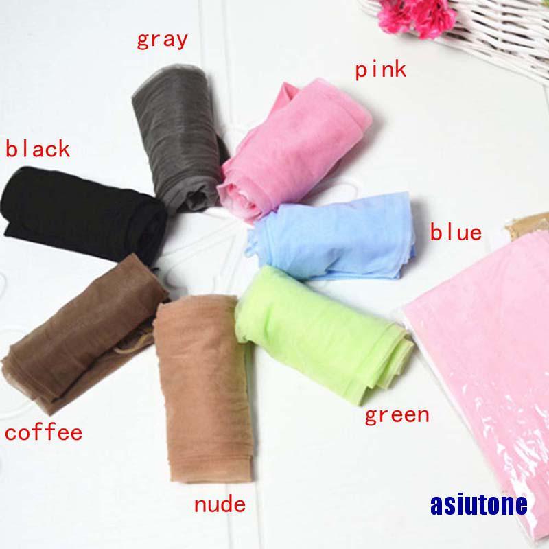 (asiutone) Women Shiny Glossy Lingerie Open Crotch Pantyhose High Waist Tights Stockings