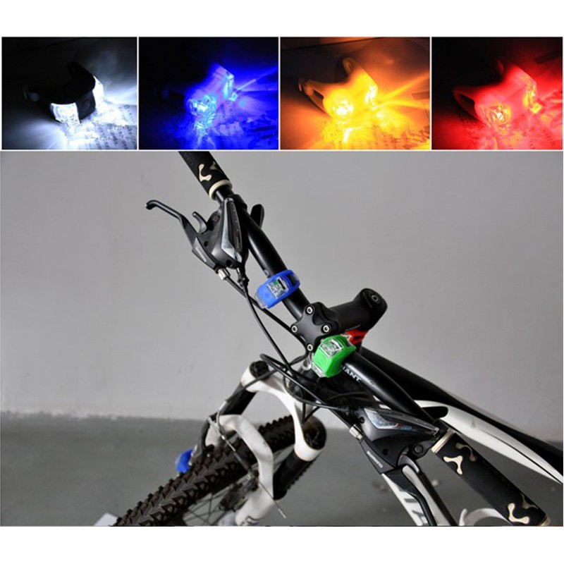 Đèn LED silicon gắn trước xe đạp