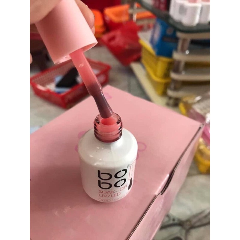 Sơn thạch Bobo màu hồng baby, sơn gel thạch hồng Thiên Di Nail