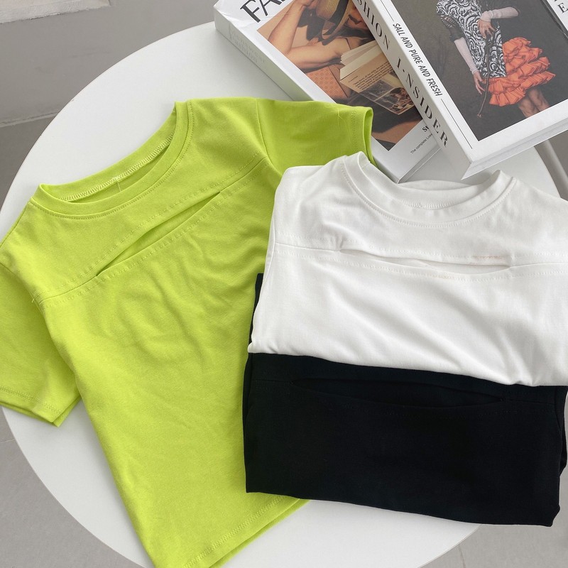 Áo croptop nữ LYRA ngắn tay cut out khoét ngực phong cách cá tính - VXYAP0057 | BigBuy360 - bigbuy360.vn