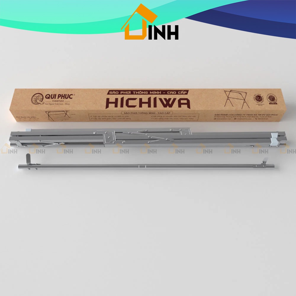 Sào phơi quần áo thông minh Qui Phúc, giàn phơi quần áo inox gấp gọn HICHIWA
