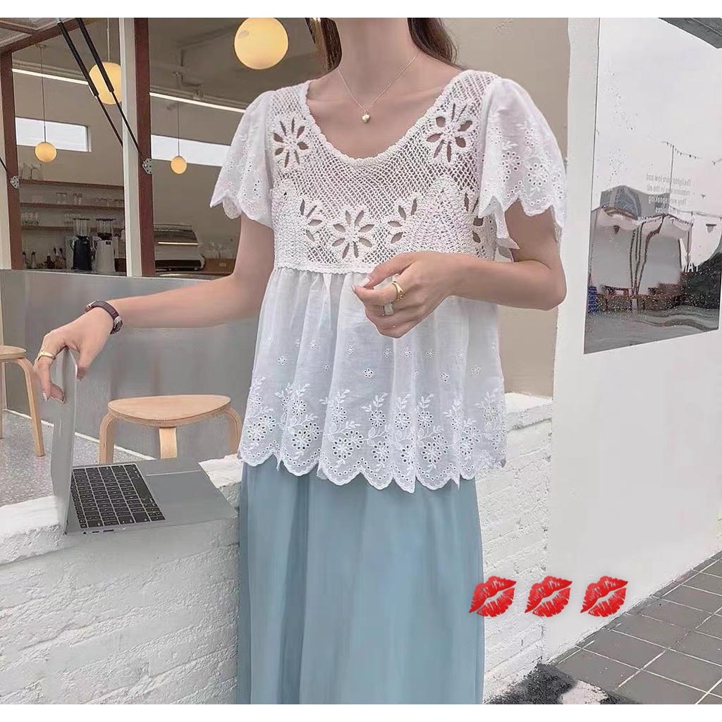 Áo ren hoa thô xinh xắn